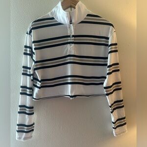 Crave Fame Black and White Striped Top